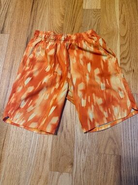 all in motion Orange and Cream Patterned Boys Athletic Shorts